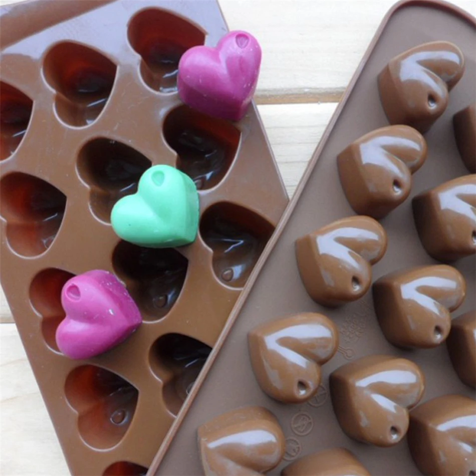 

4YANG Silicone Chocolate Mold Love Heart Jelly Ice Mold Cake Mould Bakeware Baking Tool Kitchen Soap Biscuit Muffin Form Pastry
