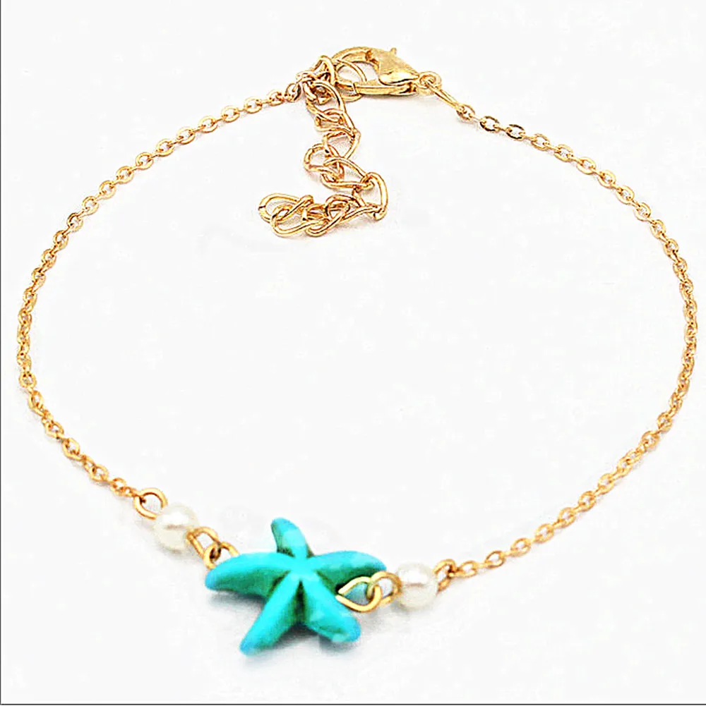 Beach Anklet Bohemian Fashion Beaded Starfish Anklet Women's Shell