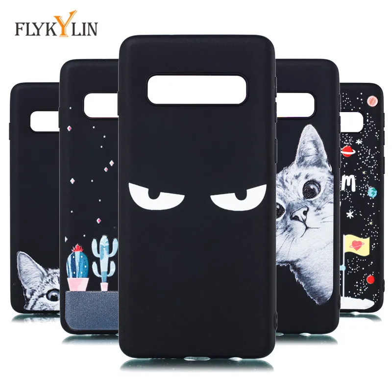 

S10 Soft Silicone case sFor Samsung Galaxy S10 Plus Case Cover For Samsung S10E S10 E S8 S9 Plus Cute Cat eyes Phone Cases Shell