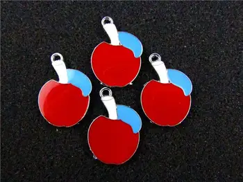 

AE295 Mix Color 20Pcs Alloy Metal Enamel Apple Charms Pendants 31x22mm