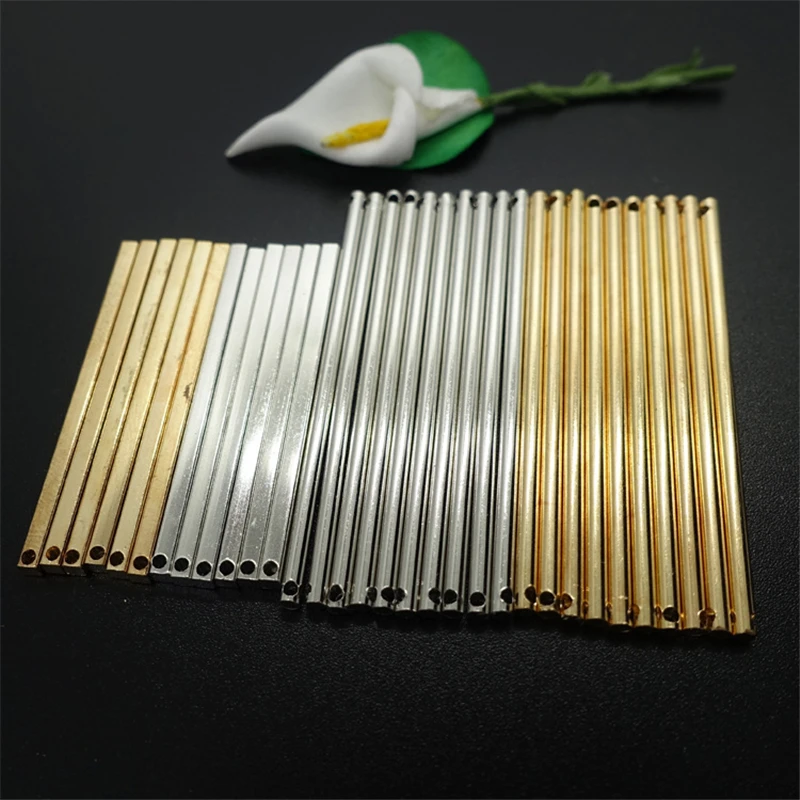 

20pcs Square Round Strip Connector DIY Earring Making Accessories 40 50mm Long Stud Earring Jewelry Findings for Women Wholesale