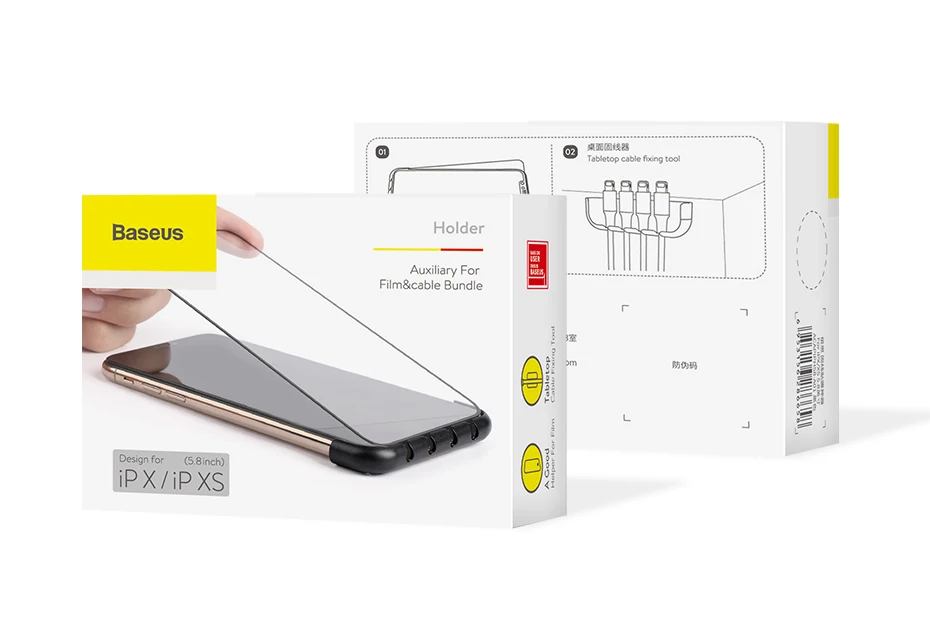 Baseus USB Кабельный органайзер управление Winder протектор провода шнур держатель закаленное Пленка Установка инструмент для iPhone XS Max XR X
