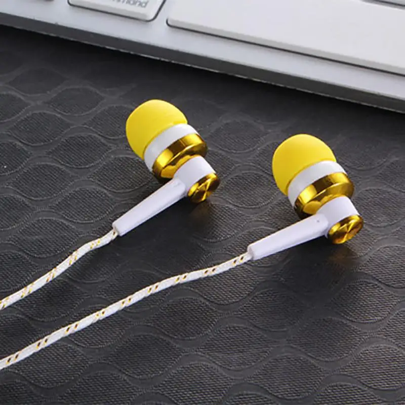 High Quality Wired Earphone Brand New Stereo In-Ear 3.5mm Nylon Weave Cable Earphone Headset With Mic For Laptop Smartphone #20 ► Photo 3/6