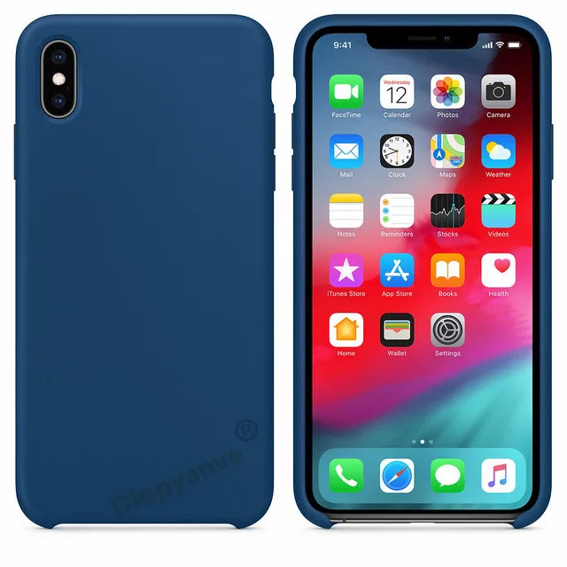 Есть официальный силиконовый чехол с логотипом для Apple Iphone 7 8 6 6S Plus 5 5S SE чехол для Iphone X XS MAX XR чехол для телефона - Цвет: blue cobalt