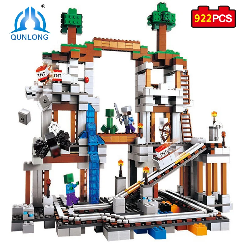 

Qunlong Toy 922pcs MY WORLD The Mine Mountain Building Blocks Educational Bricks Toys For Kid Compatible Legoed Minecrafted City