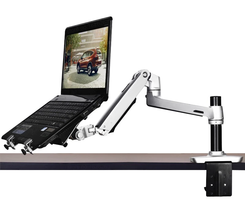 Liga de Alumínio Desktop Montagem Dupla Utilização 17-27 Polegada Monitor Suporte 17 Portátil Titular Braço Mola Mecânica Notebook Xsj8012ct - Imagem 3