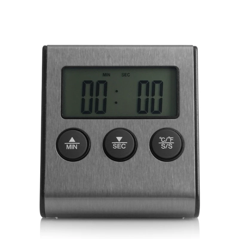 

Digital LCD Thermometer Timer Gauge BBQ Meat Grill Kitchen Oven Food Cooking