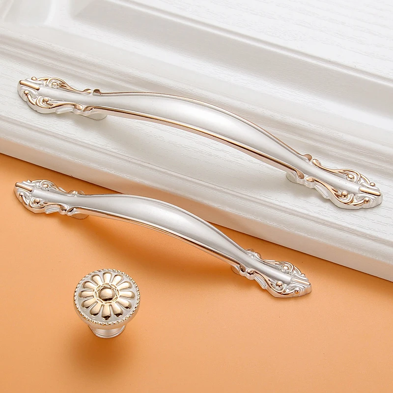 

Kichen Cabinet Drawer Handles Knobs Brushed Nickel 96mm-352mm Bathroom Cabinet Door Handles Furniture Office Desk Drawer Pulls