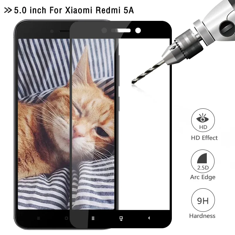 Защита экрана для Xiaomi Redmi 5A Передняя пленка Закаленное стекло hongmi защитное полное