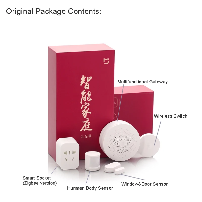  Xiaomi Smart Home Kits 6 in 1Gateway Door Window Sensor Body Sensor Wireless Switch Smart Zigbee so - 32812496465