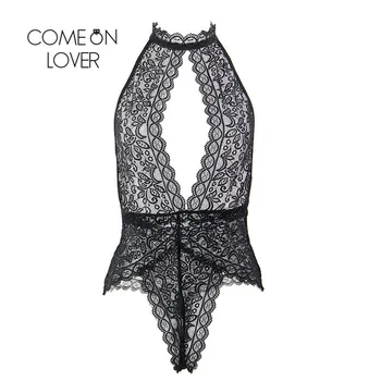 

Comeonlover High Neck Sexy Teddies Women Off Shoulder Erotic Lace Bodysuit Lingerie Halter Backless Sexy Body Suits RL80737