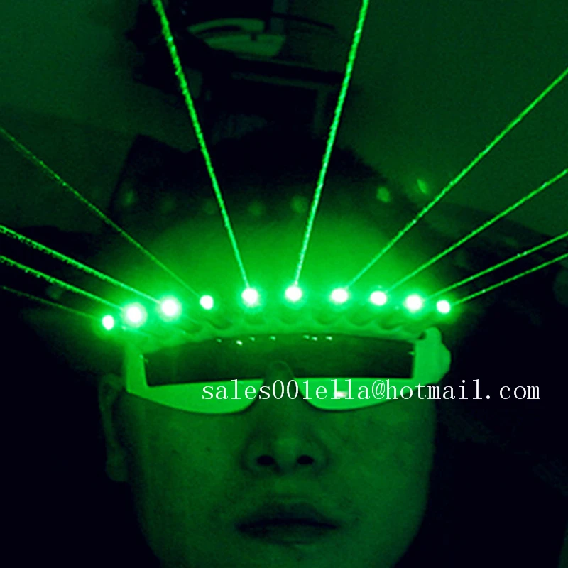 New Design Green Laser Man Glasses LED Luminous Laser Show Glasses