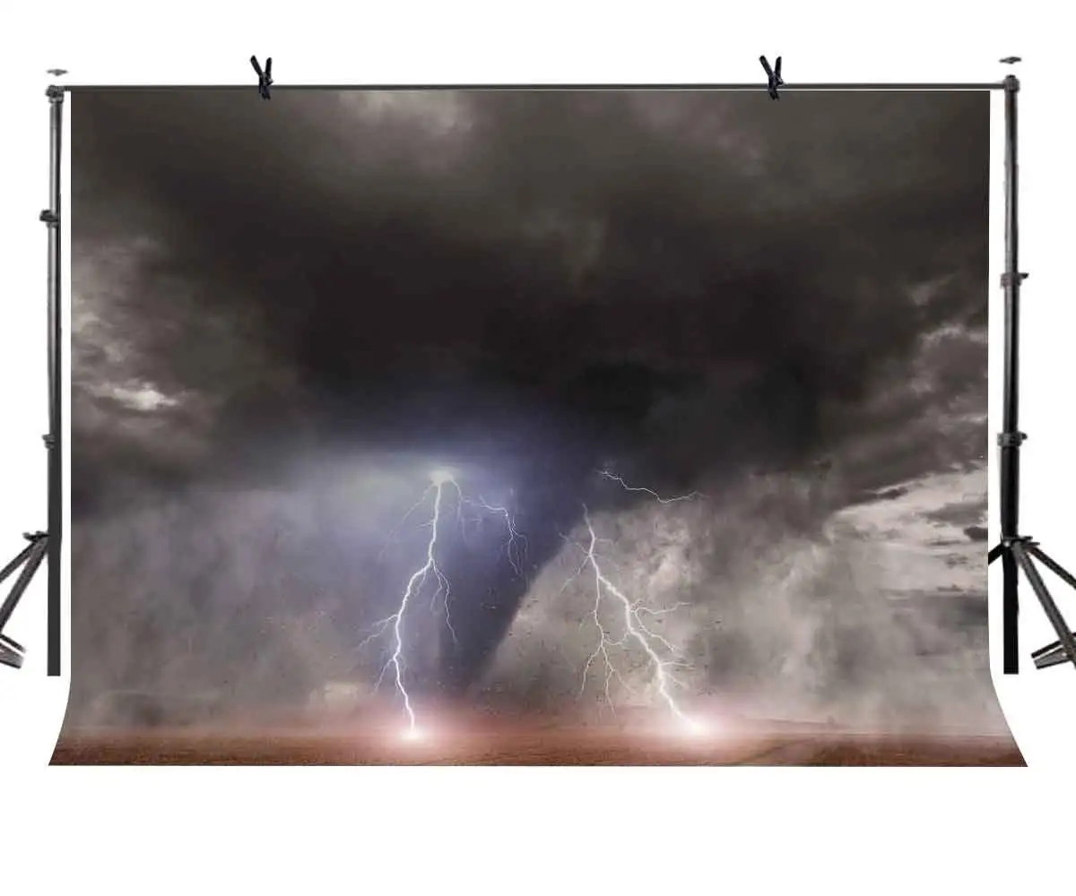 

150x220cm Tornado Backdrop Lightning Tornado Dark Photography Background for Camera Photo Props