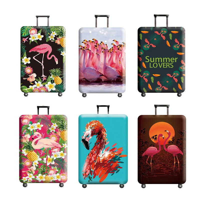 HMUNII Фламинго чемодан защитный чехол многоцелевой аксессуары для путешествий, дорожный Багаж пылезащитный чехол для 18 до 32 дюймов