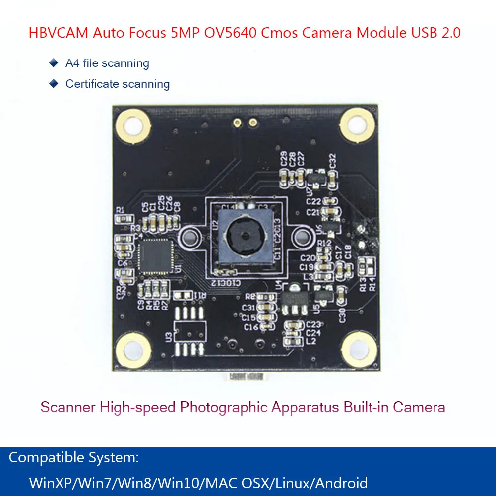 Модуль USB камеры HBVCAM с автофокусом 5 МП OV5640 Cmos датчики Canner модуль кабель 2 0|Камеры