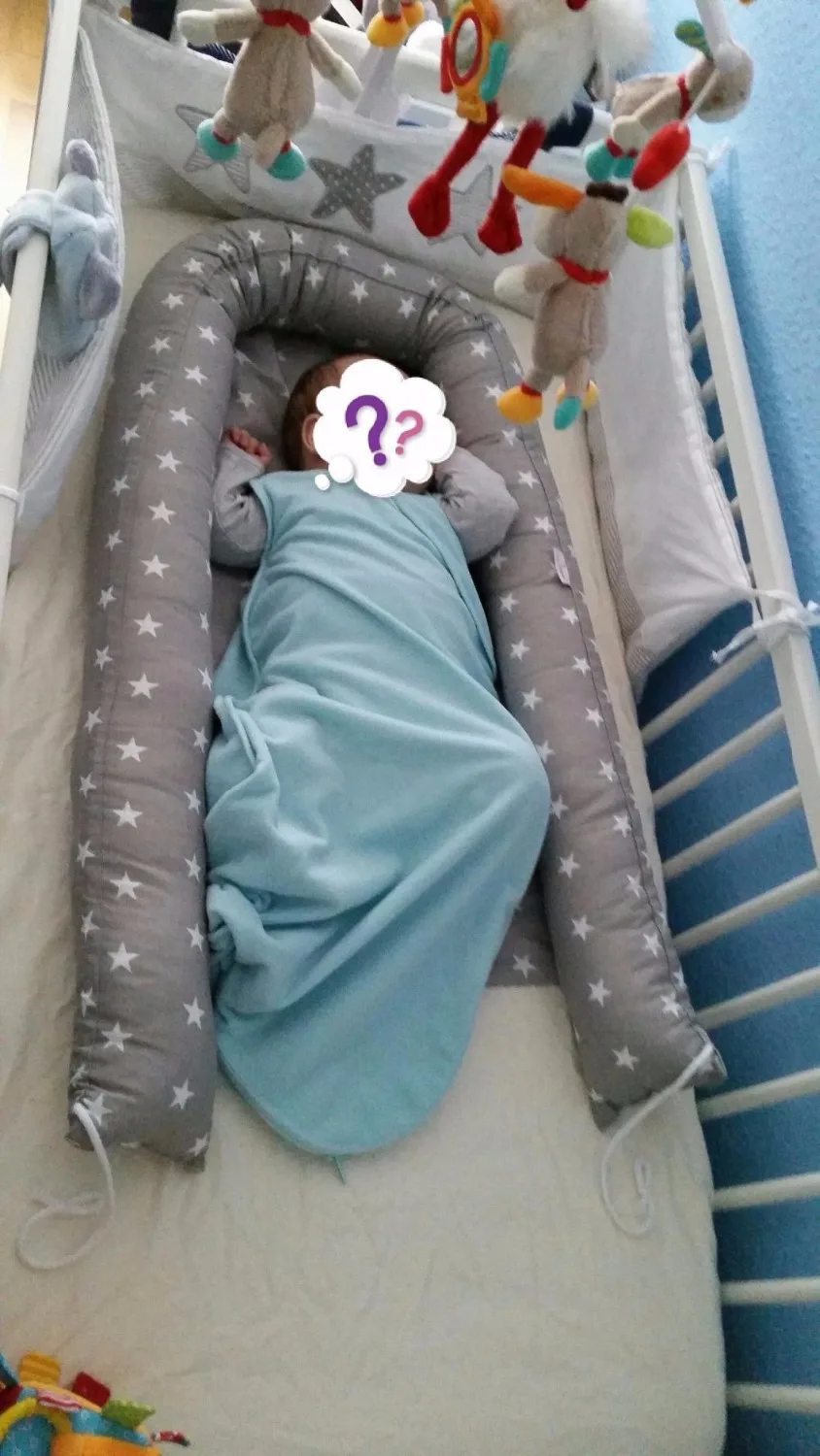 Dismountable Baby nest кровать или Малыш Размер гнезда мята и совы портативная кроватка