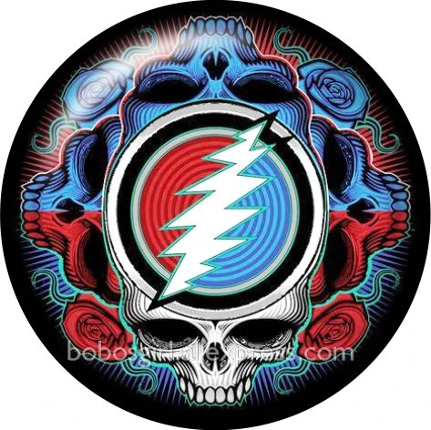 Grateful dead череп многоцветные стеклянные кнопки ювелирные изделия DIY круглые фото Кабошоны с плоской обратной стороной TW4304 - Окраска металла: B5476