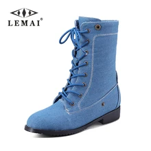 LEMAI women high heel half short ankle boots winter martin snow botas fashion footwear warm heels boot shoes# size 34-43