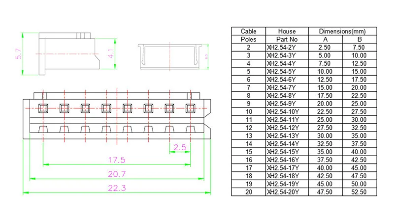 Ширина x высота 2,54 мм горизонтальные женские интервал разъем 2/3/4/5/6/7/8/9/10/11/12P разъем 20~ 50 шт