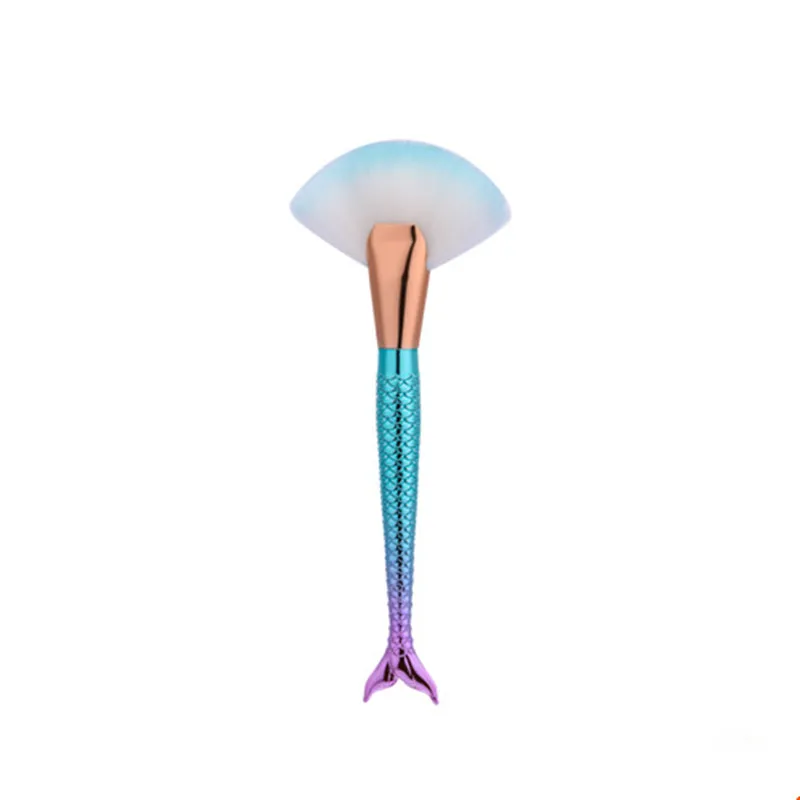 

1Pcs Mermaid Makeup Brushes Blending Contour Cheek Blusher Powder Make up Brush Soft Fan Brush Foundation Makeup Tool