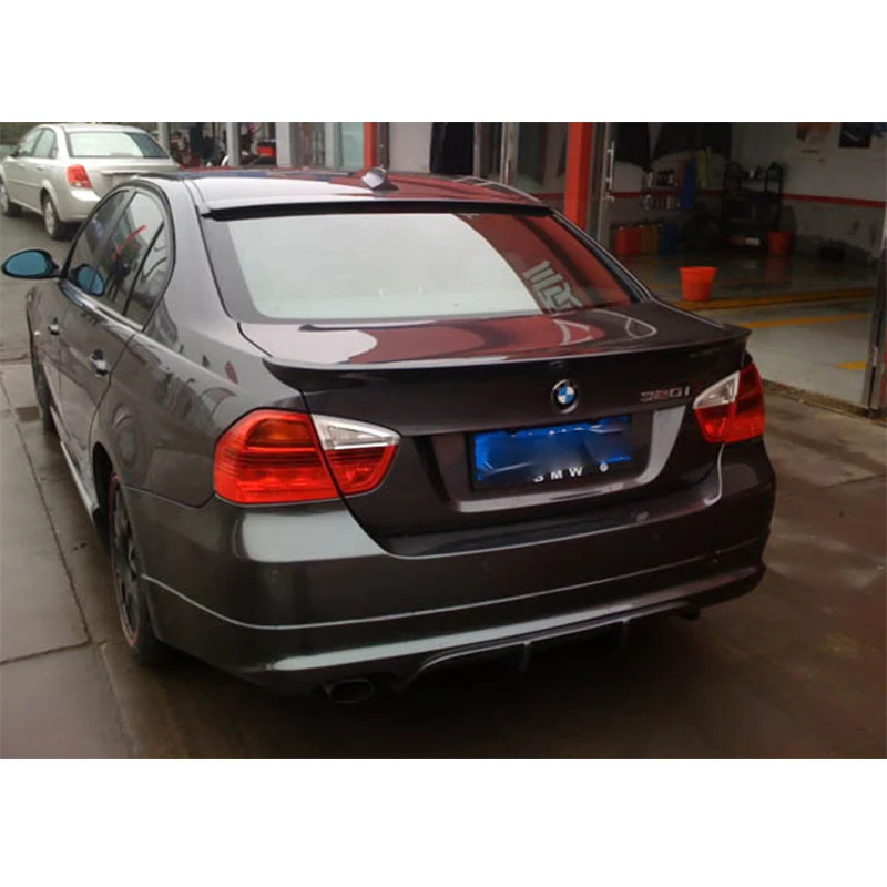 Неокрашенный E90 PU задний спойлер крыло для BMW 3 серии E90 2005~ 2008