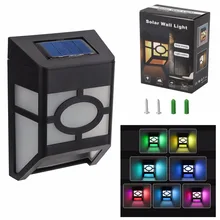 4 шт. Солнечный светодиодный водонепроницаемый настенный светильник PC+ ABS Материал декоративная садовая изгородь огни солнечное освещение для наружного использования Кемпинг лампа