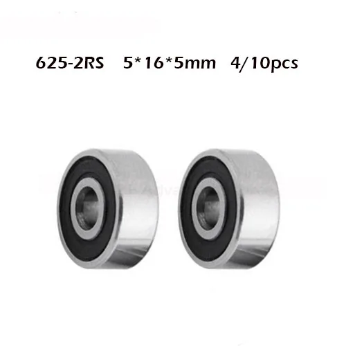625RS подшипник ABEC 1 ( 4/10 шт.) 5*16*5 мм миниатюрный герметичный 625 2RS упорные шариковые