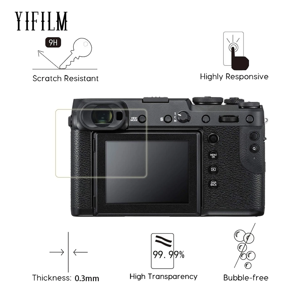 

2 Pack For Fuji GFX 50R Glass Screen Protector Camera Tempered Glass Screen Protector Hardness High Clear Anti Scratch Film