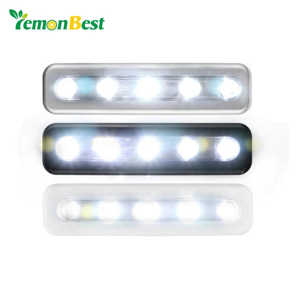 

LemonBest Mini Wireless Wall Light Closet Lamp 5 LED Night Light Home Lighting for Under Kitchen Cabinets