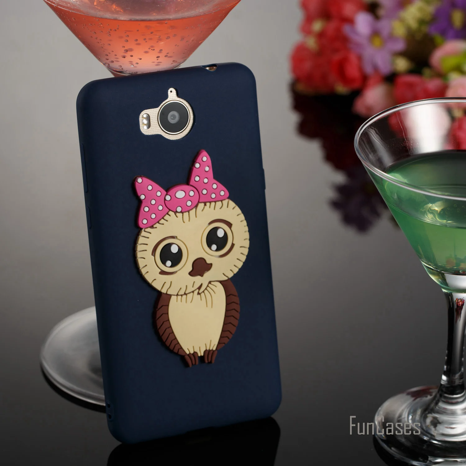 3D Kasus Colourful sFor Huawei Y5 2017 Lembut Silicone Penutup Unicorn Kembali Kasus Huawei Ascend Y6 2017 Handphone Celular