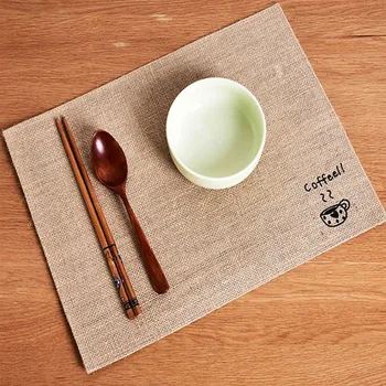 baratas Tapete De Mesa De Jantar Estilo Japonês Coffe Ocidental Restaurante Tapetes De Isolamento Resistente Ao Calor à Prova Dthicken água Engrossar Placemats