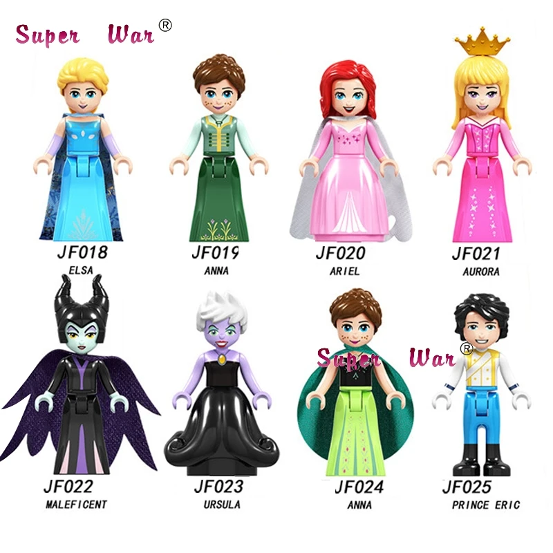 

Single Building Blocks Girl Snowman Elf Tinker Bell Fairy Tale ARIEL MALEFICENT Anna Olaf toys for children