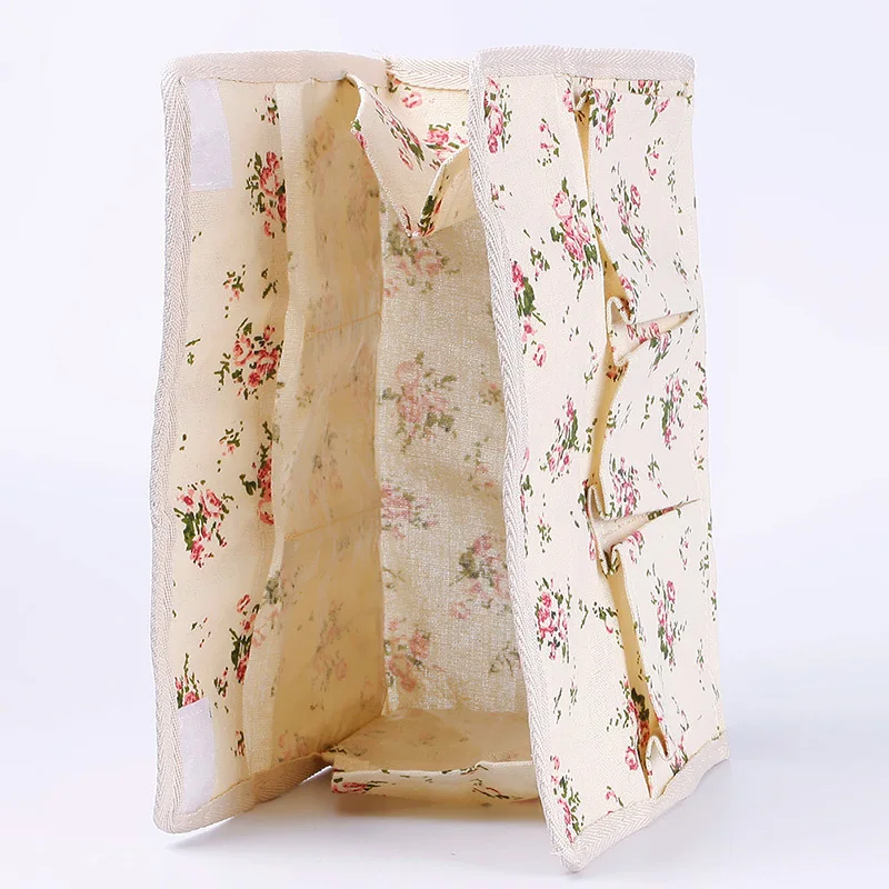  1Pcs New Pastoral Floral 6 Pocket Tissue Box Napkin Cover Paper Holder Handkerchief Case