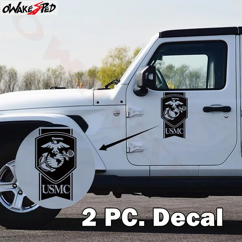 

2pcs USMC Globe & Anchor Graphics Decals Pickup Truck Door Decor Decal Car Body Both Side Accessories Vinyl Sticker