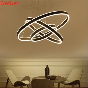 

Remote Dimming Modern LED Chandelier Acrylic Circle Rings Lustres Para Quarto Hanging Lamp For Bedroom Suspension Luminaire