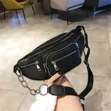 MCJH& JMT сумка на ремне для денег черная сумка из искусственной кожи Дизайнерская Женская поясная сумка с заклепками поясная сумка Женская поясная сумка