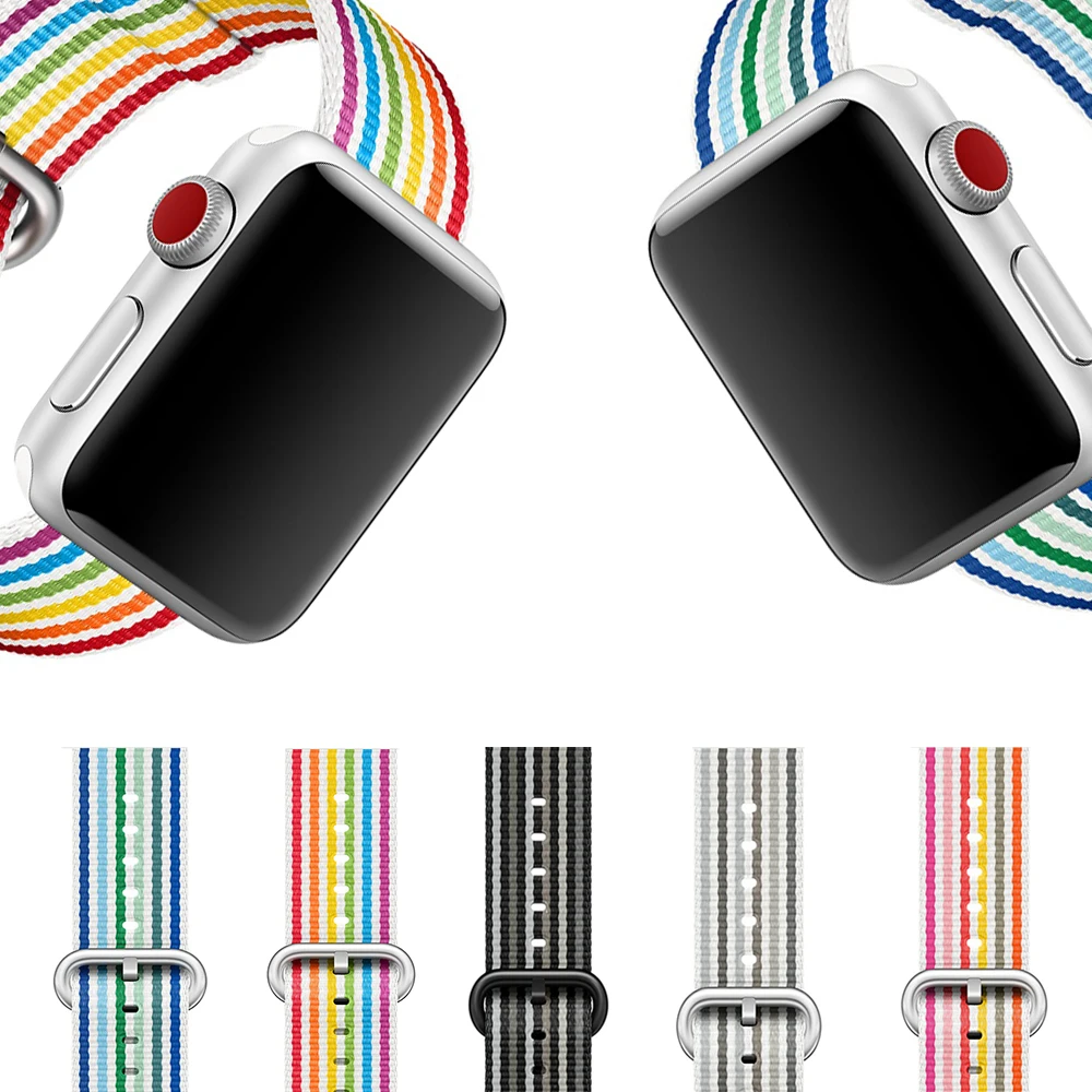

2018 Newest Woven Nylon Band for Apple Watch Series 3 2 1 42mm Comfortable Wrist Durable Iwatch Bands Strap