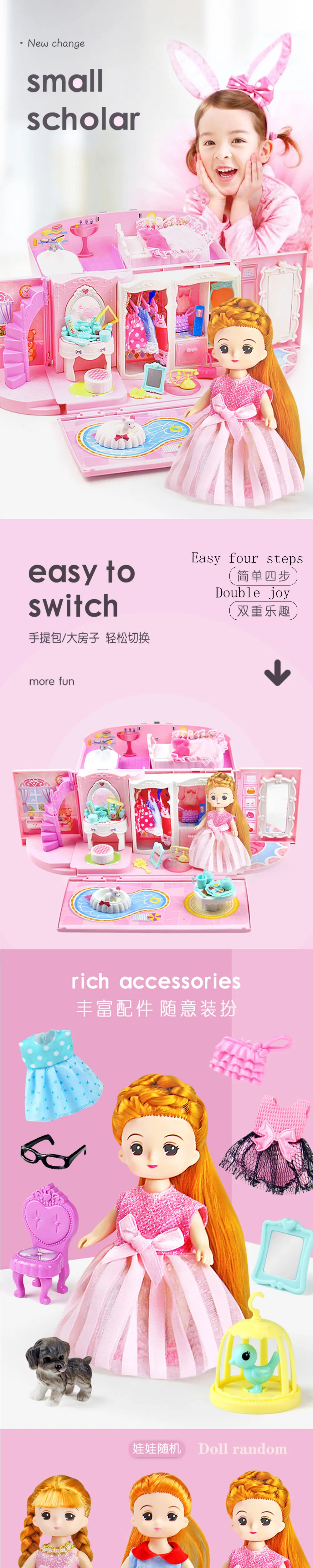 Игрушки для девочек Diy сумки для кукол Миниатюрная модель мини-сумка для рук обучающая детская кухня для детей подарочная игрушка для девочек Прямая поставка