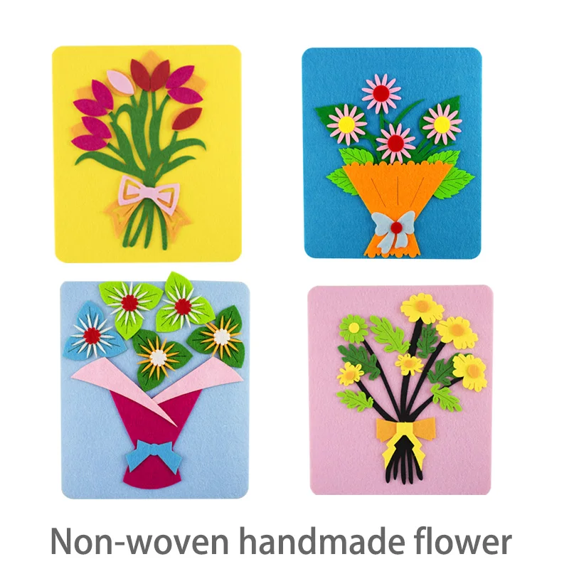 

NEW Non-woven three-dimensional stickers children's handmade DIY materials kindergarten creative crafts toys