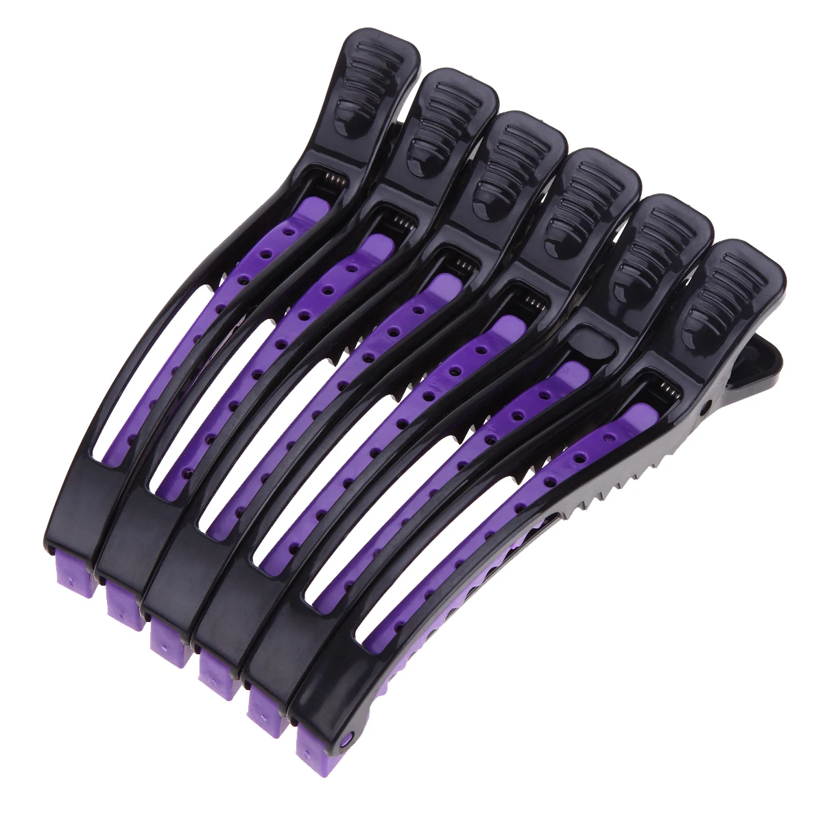 6pcs/set Pro Salon Crocodile Hair Grips Clips Hairdressing Black Ground