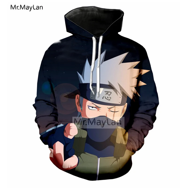 Harjuku Anime Naruto 3D Print Jacket Men/women Hip Hop Streetwear Hoodies Boys Modis Tracksuits Personality Outfits Clothes 5XL