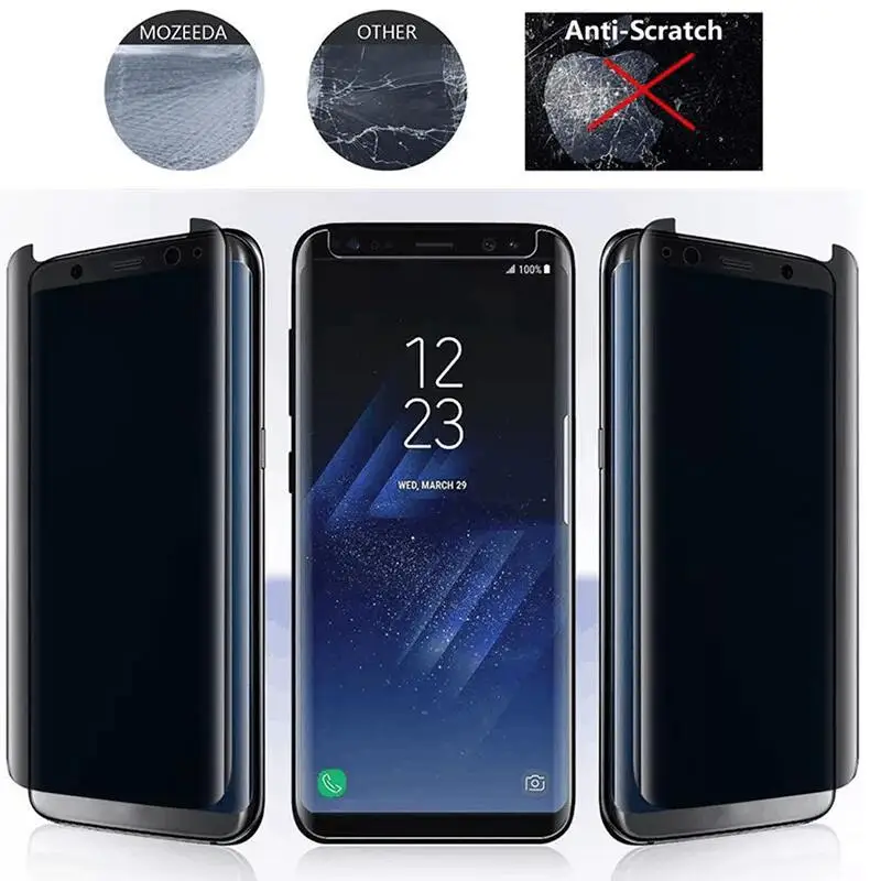 50 шт изогнутое закаленное стекло для защиты экрана Samsung S8 S9 Plus Note 8 S7 edge с розничной