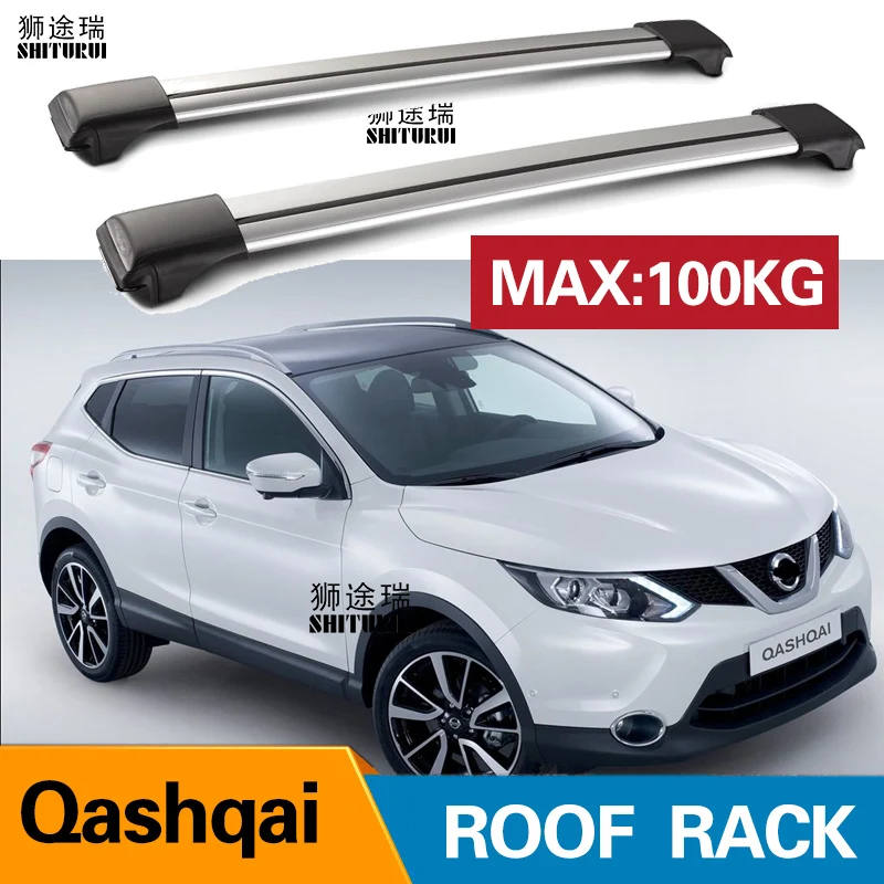 SHITURUI 2 قطعة سقف القضبان لنيسان كاشكاي 2014-2019 SUV سبائك الألومنيوم الجانب القضبان عبر القضبان حامل سقفي حامل الحقائب SHITURUI 2 قطعة سقف القضبان لنيسان كاشكاي 2014-2019 SUV سبائك الألومنيوم الجانب القضبان عبر القضبان حامل سقفي حامل الحقائب