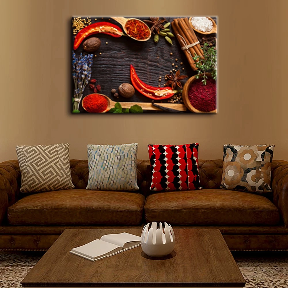 Brown Various Colorful Herbs And Spices Wall Art Canvas Painting Picture Art Print Food Artwork For Kitchen Home Decor Wholesale Print On Canvas Picture Printsart Painting Aliexpress