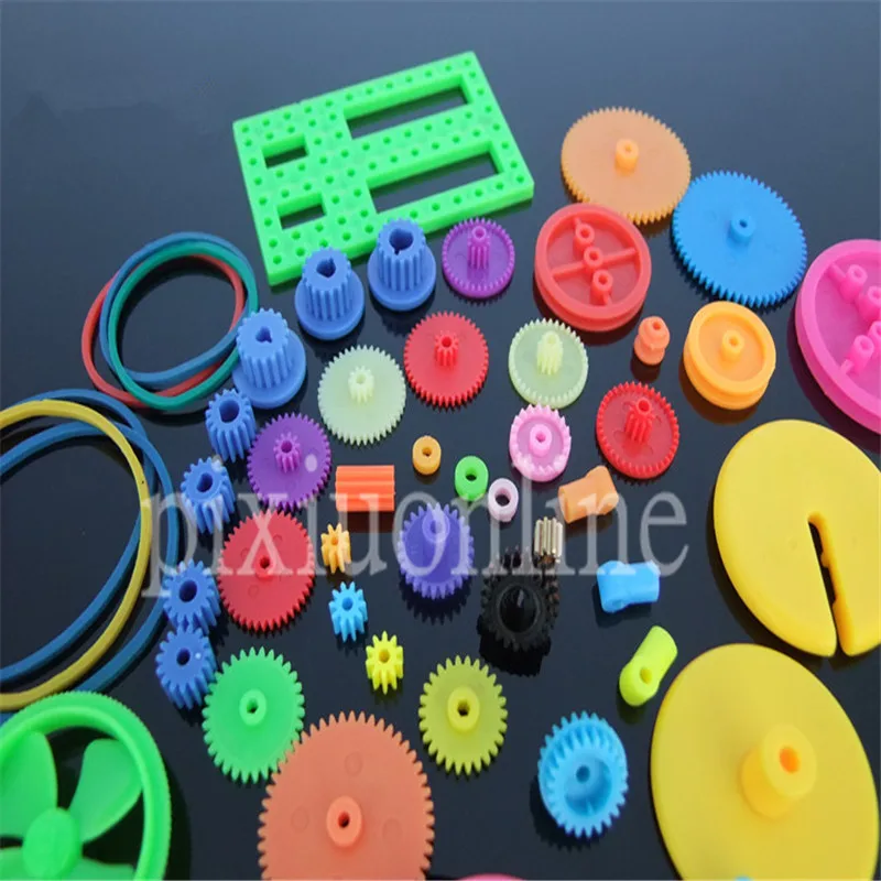 55pcs/lot K942b Colorful Plastic Gears Combination DIY Model Making Parts Sale at a Loss Russia Brazil USA