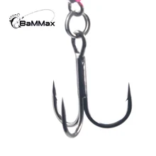 Bammax 5pcs Treble Hooks 4#  6# High Quality Sharp Hard  Barbed  Hooks Three Anchors 2 colors  Lure Bait Hook Fishing Tackle 