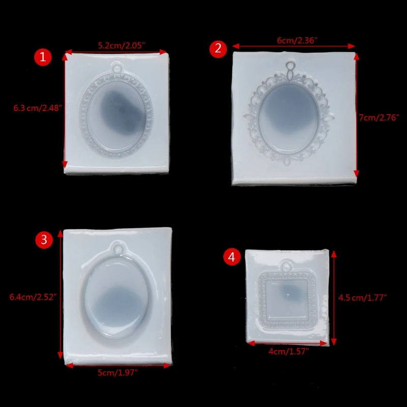 

Oval Mirror Frames Liquid Silicone Mold Base DIY Resin Jewelry Pendant Necklace Silicone Mold