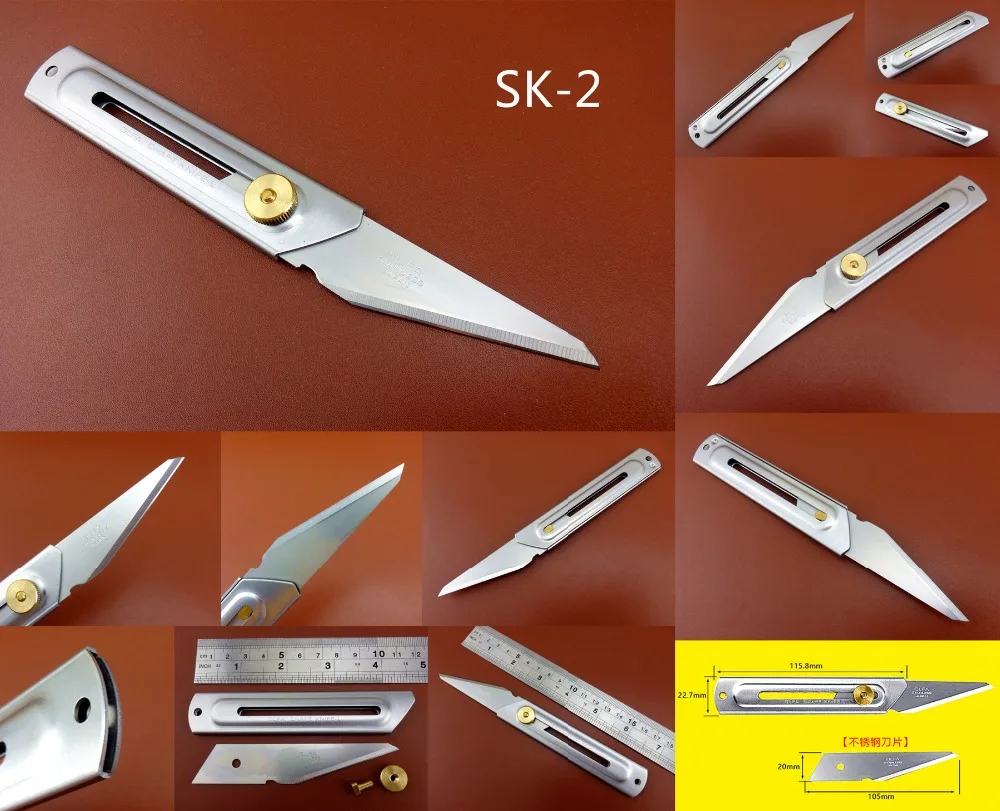 SK1/SK2 Кожа ремесло нержавеющая сталь утилита Skiving резьба резак нож инструмент запасные лезвия-Edger Creaser перфоратор для чеканки резак
