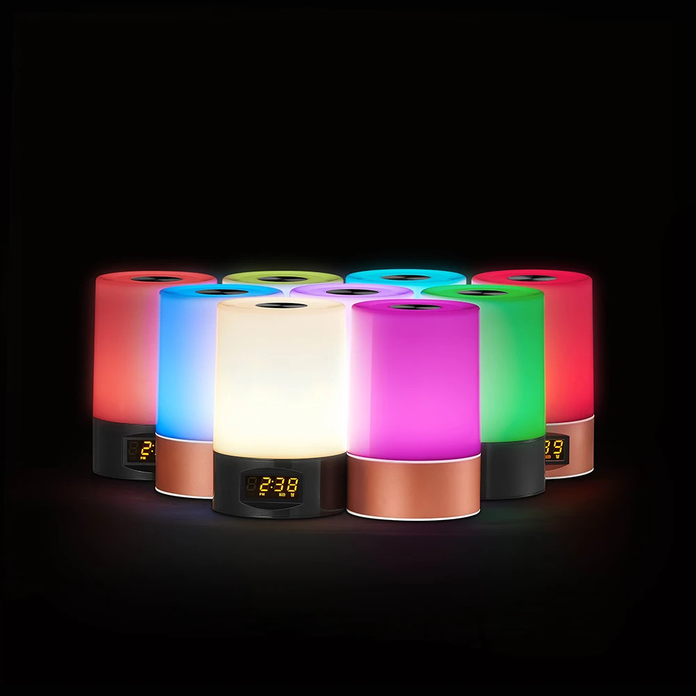 

Wake Up Sunrise Natural Light Sound Alarm Clock LED Adjustable Touch Control Reading Camping RGB Color Desk Light