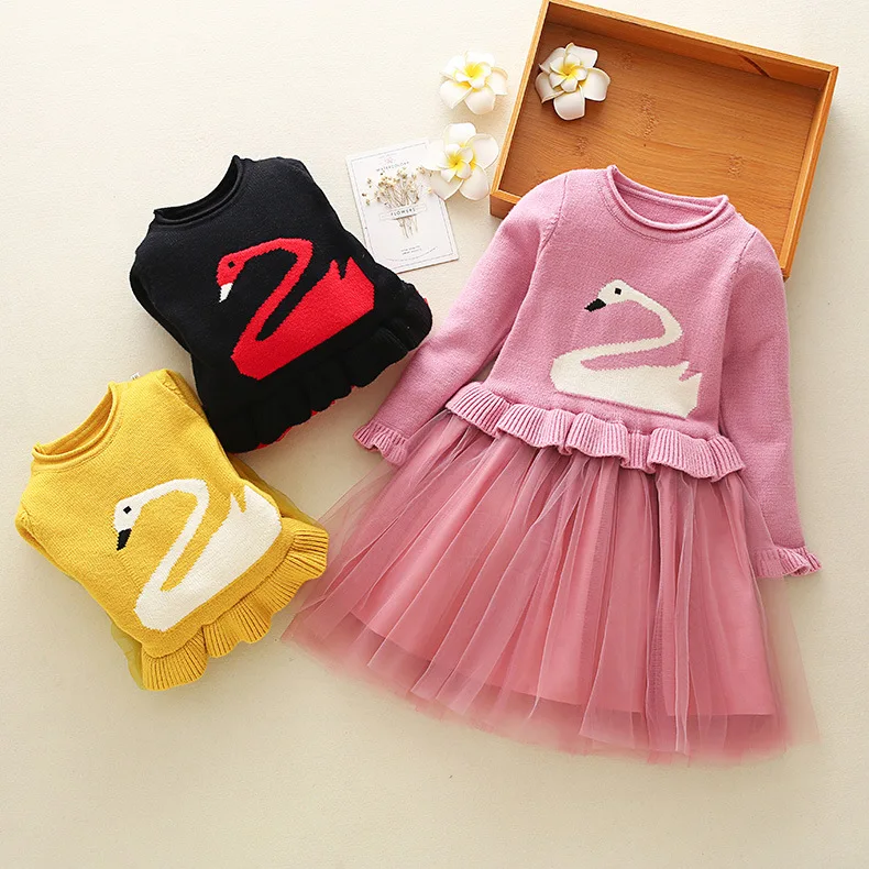 

BibiCola autumn cotton fashion girls dress 2018 children cartoon long sleeve wedding party dress kids bebe christmas clothing